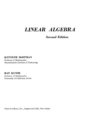 Algebra Lineal - Kenneth Hoffman - Segunda Edicion